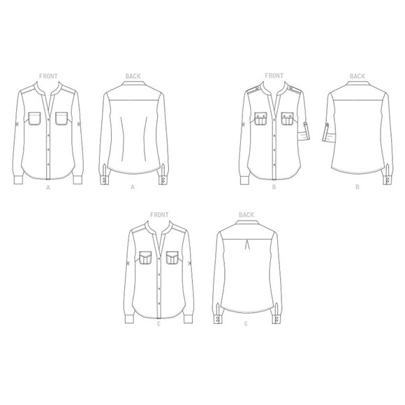 Butterick Sewing Pattern 6856 / 11130 Top Shirt Blouse Size 8-16 UNCUT - Picture 3 of 13